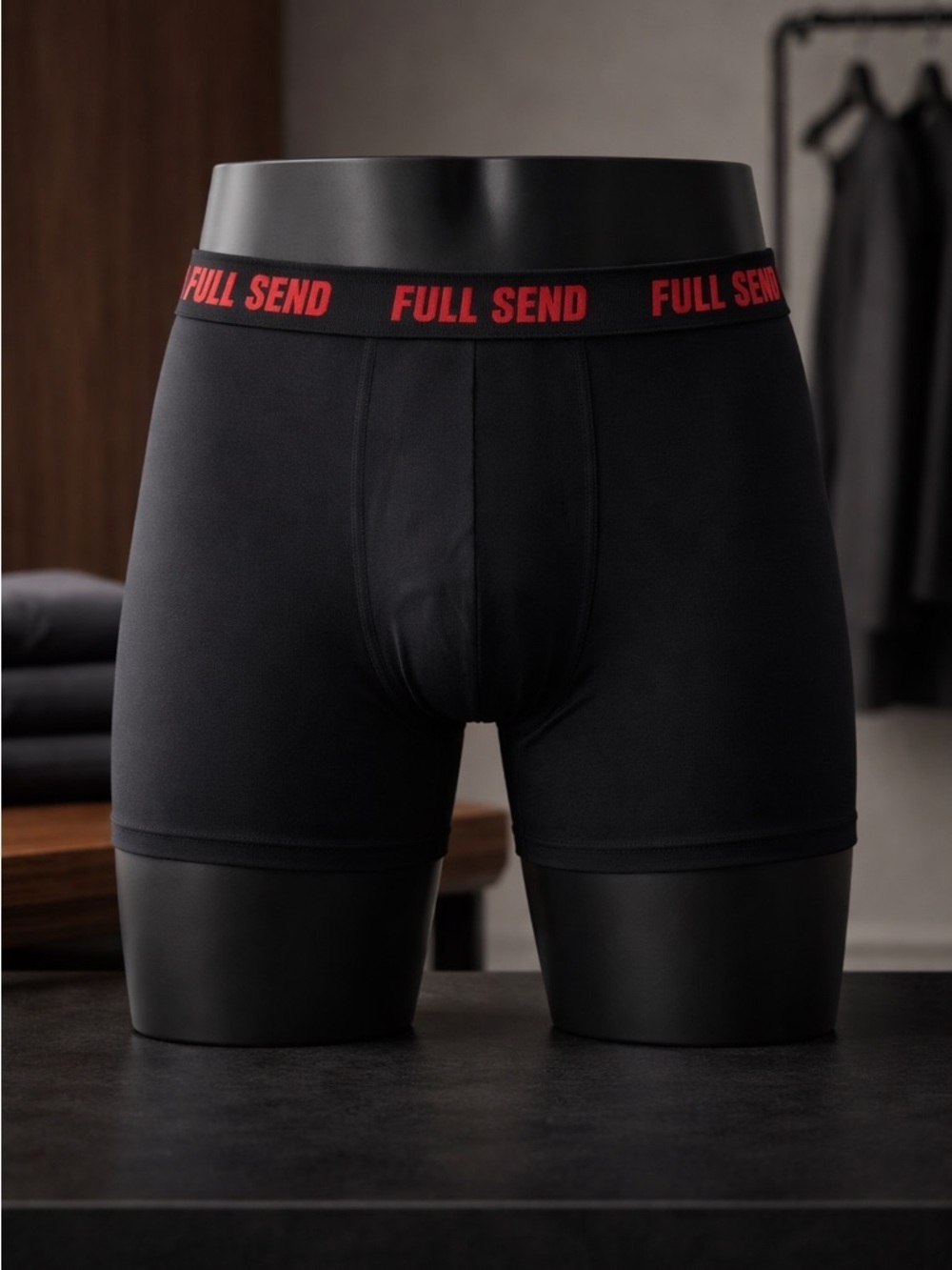 NWT Full Send Men’s Black Boxer Brief Underwear - Size Small